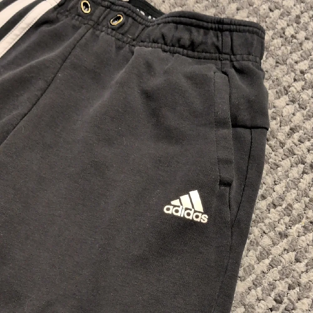 Adidas Black Joggers with White Stripes - Picture 4 of 9